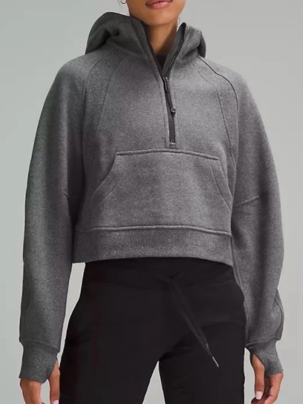 lululemon athletica scuba half-zip hoodie charcoal gray XS/S